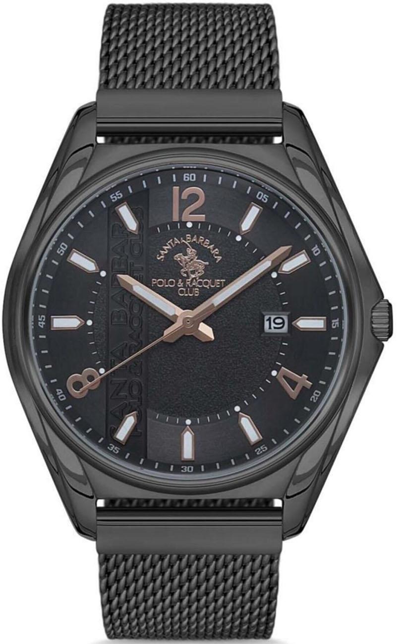 Santa Barbara Polo & Racquet Club SB.1.10150.4 Takvimli 42 mm Siyah Çelik Kordon Analog Kol Saati