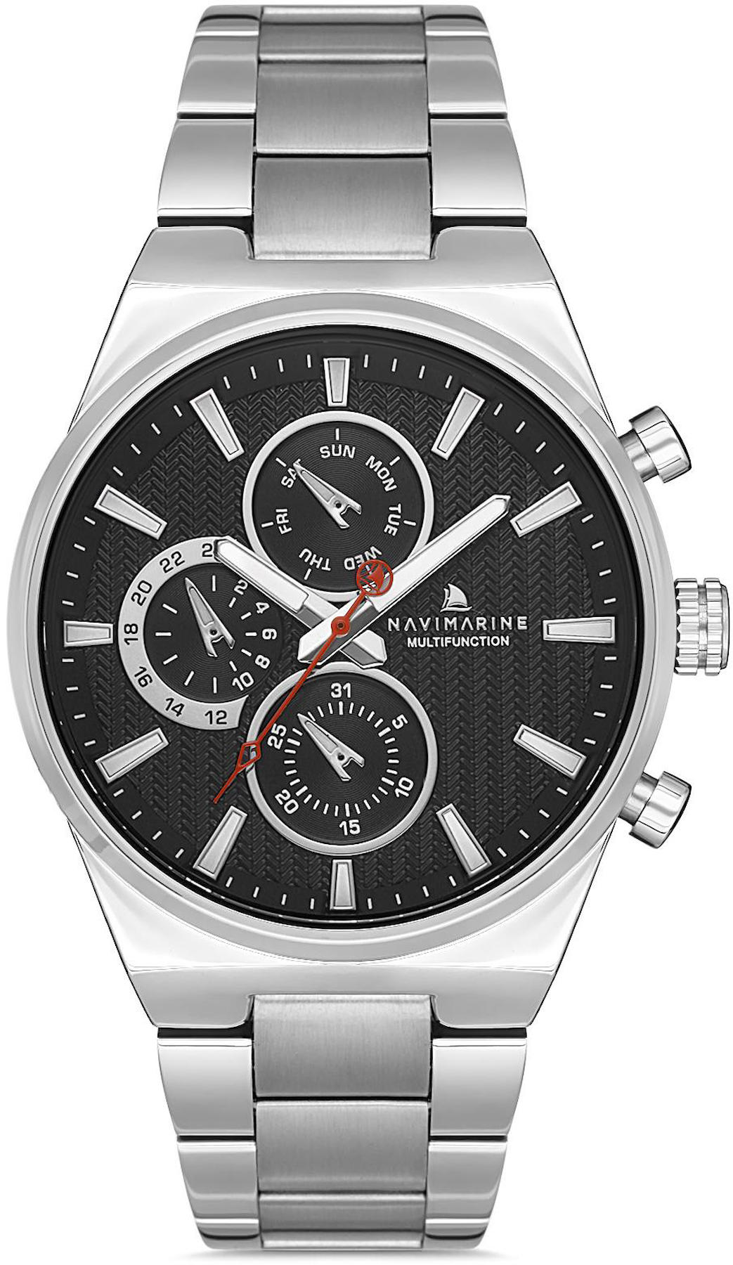 Navimarine NM134-05 Takvimli 44 mm Çelik Kordon Analog Kol Saati