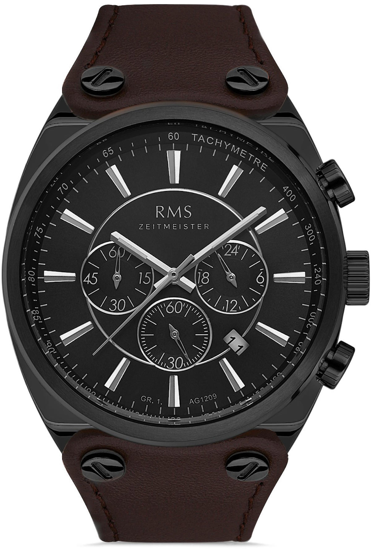 Romanson RMS.1.AG1209.07 Takvimli 43 mm Kahverengi Deri Kordon Analog Kol Saati