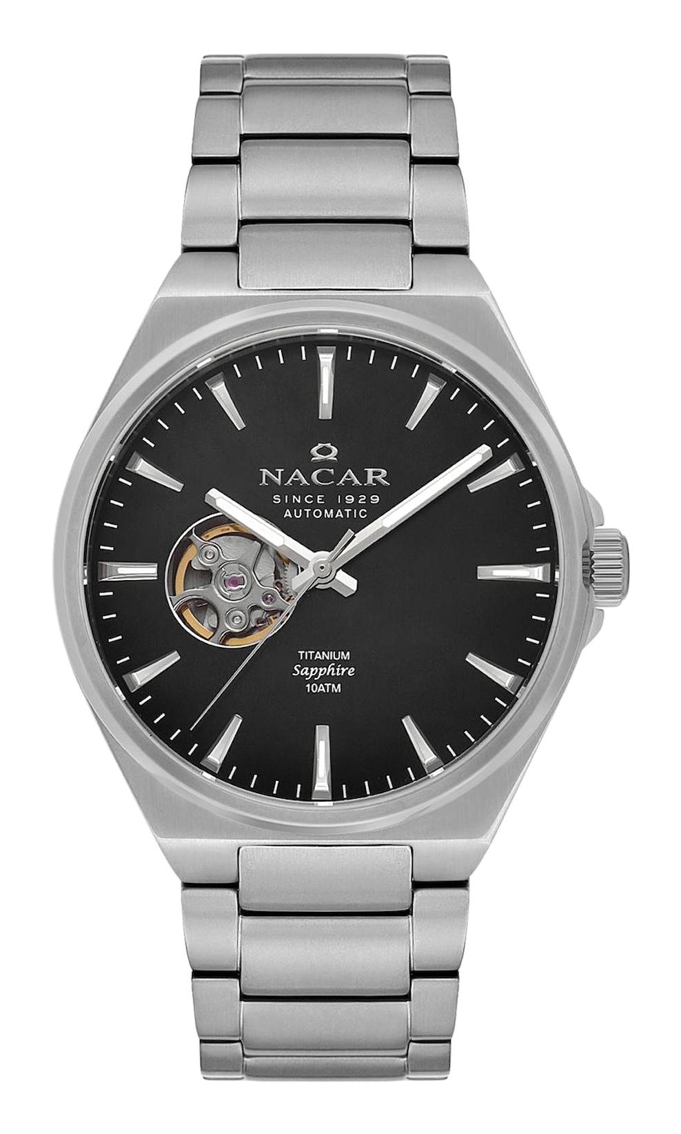 Nacar 33258378ABM Takvimli 44 mm Çelik Kordon Analog Kol Saati