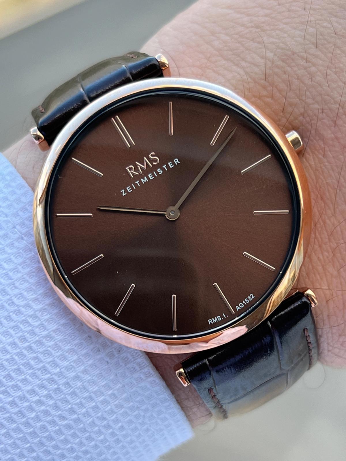 Romanson AG1532.06 50 mm Kahverengi Deri Kordon Analog Erkek Kol Saati