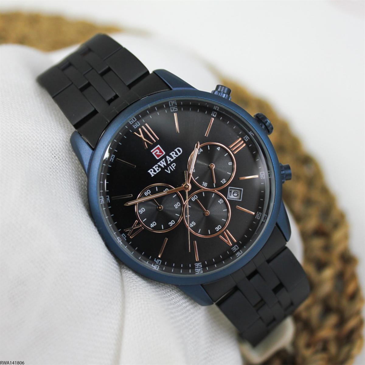 Reward RWA141806 Takvimli 45 mm Lacivert Metal Kordon Analog Erkek Kol Saati