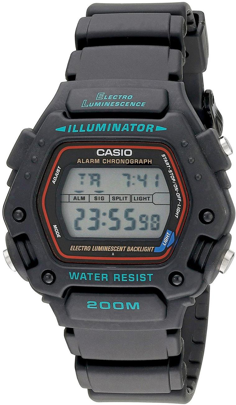 Casio DW-290-1V Takvimli 45 mm Gri Silikon Kordon Analog Kol Saati
