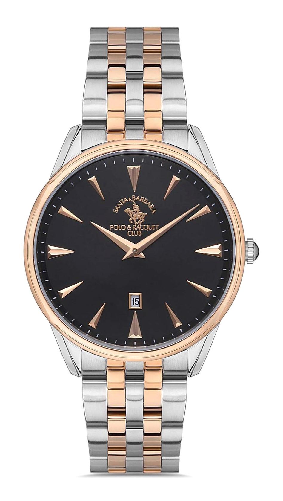 Santa Barbara Polo & Racquet Club SB.1.10394.5 Takvimli Gri-Rose Gold Çelik Kordon Analog Erkek Kol Saati
