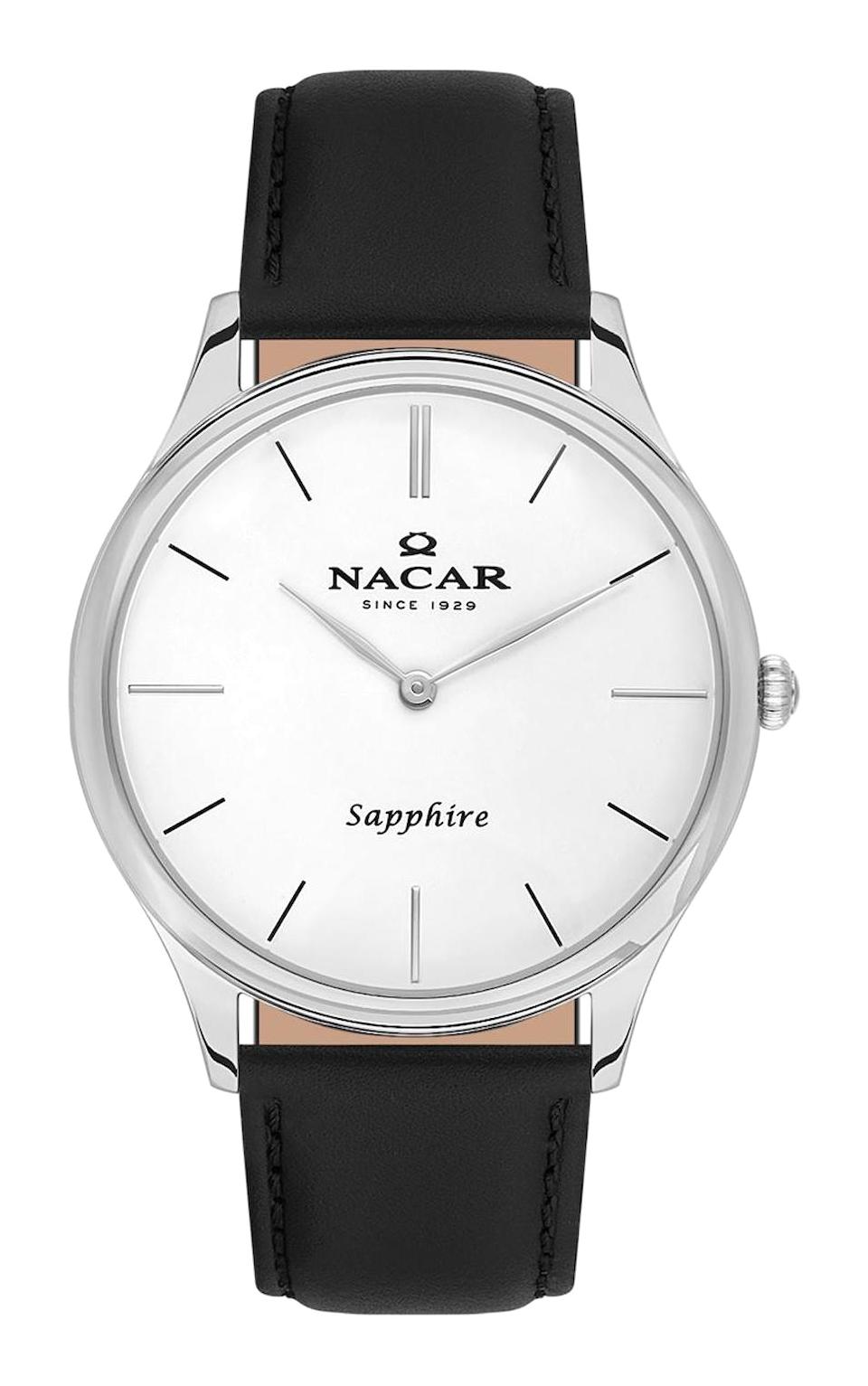 Nacar 21297228AWL1 Takvimli 44 mm Siyah Çelik Kordon Analog Kol Saati