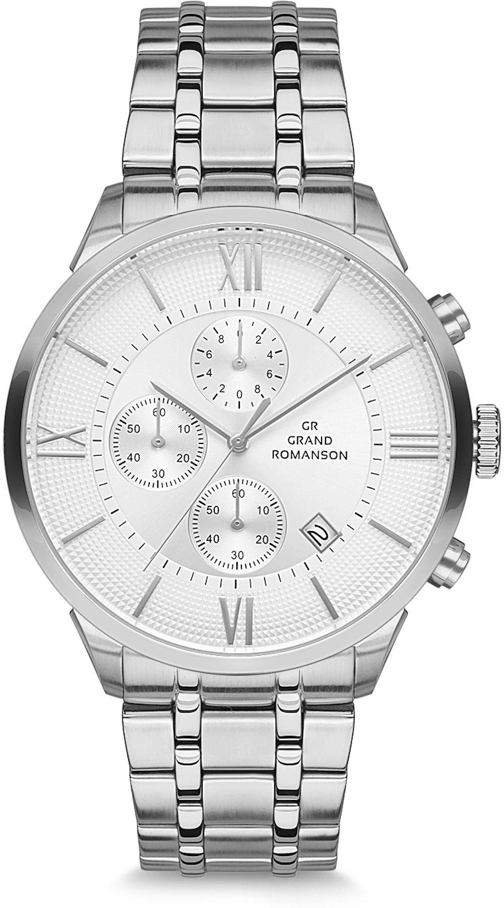 Romanson GR.1.AG1210.01 Takvimli 44 mm Çelik Kordon Analog Kol Saati