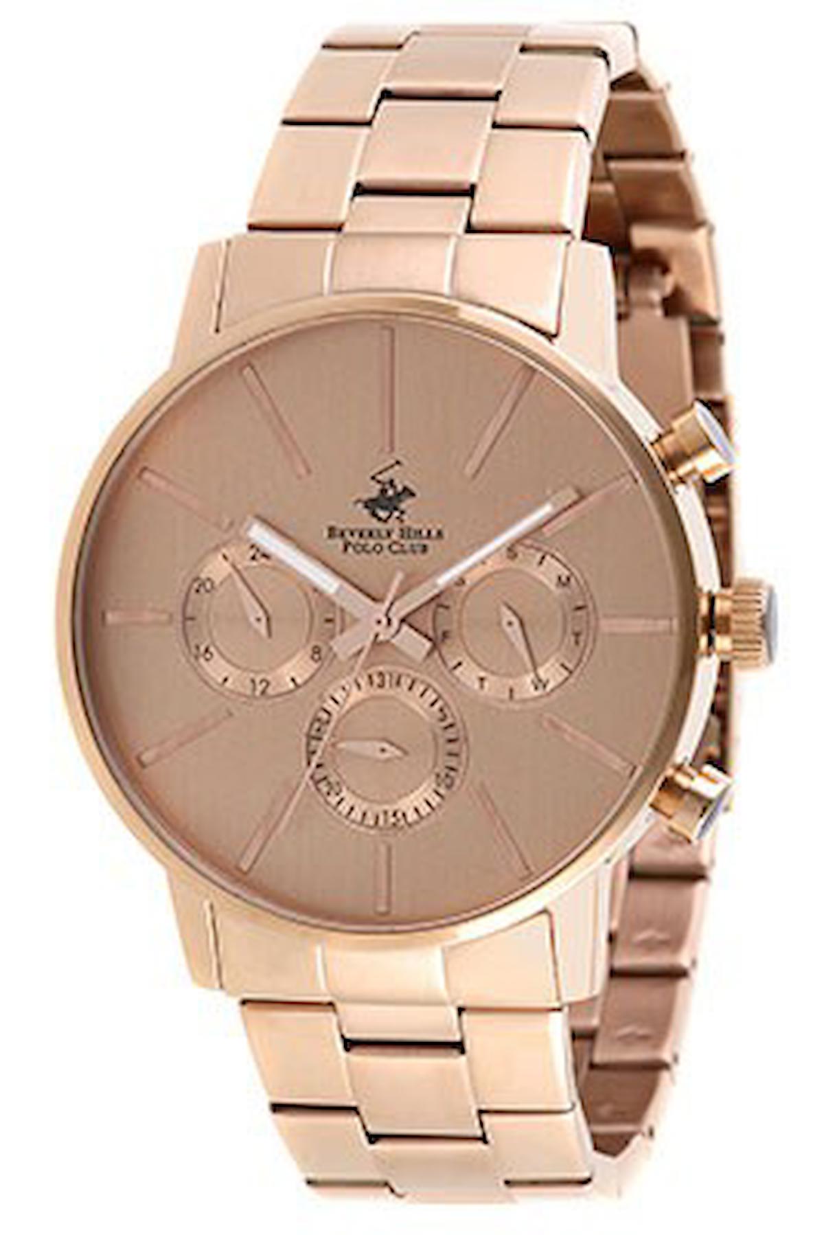 Beverly Hills Polo Club BH55203 Rose Gold Çelik Kordon Analog Erkek Kol Saati