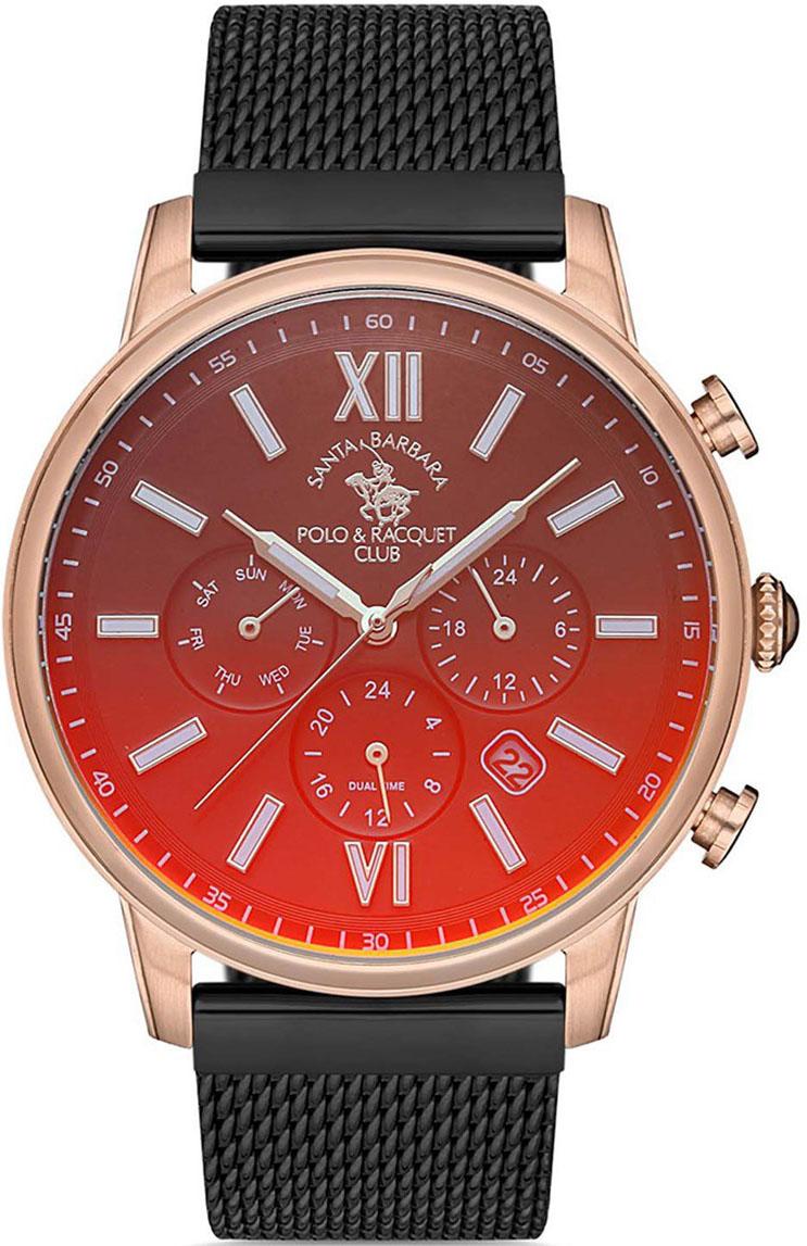 Santa Barbara Polo & Racquet Club SB.1.10301.4 Takvimli 42 mm Siyah Çelik Kordon Analog Kol Saati