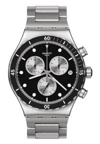 Swatch YVS487G Takvimli 44 mm Gri Silikon Kordon Analog Erkek Kol Saati