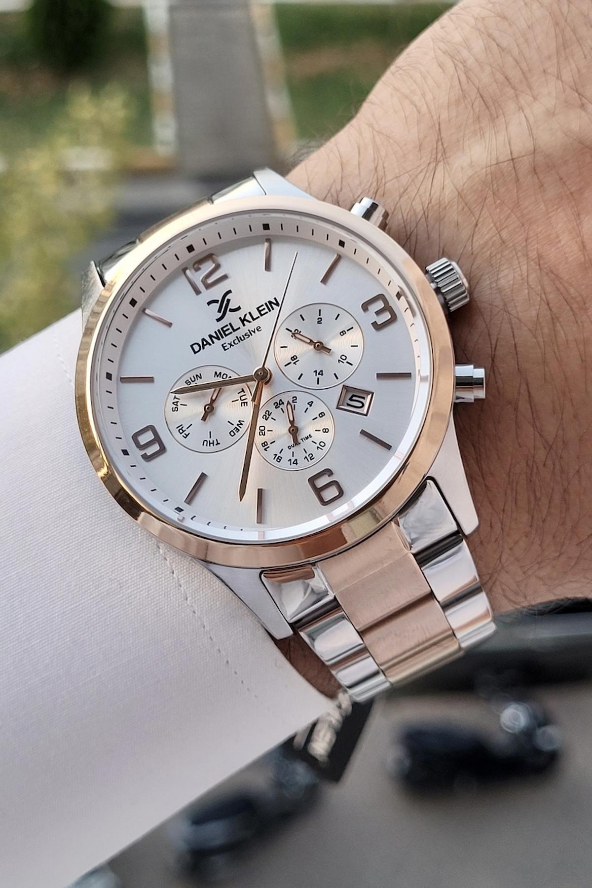 Daniel Klein DKISTE690 Takvimli 42 mm Çelik Kordon Analog Erkek Kol Saati