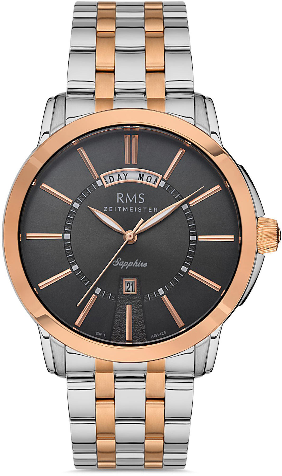 Romanson GR.1.AG1425.11 Takvimli 41 mm Altın-Çelik Kordon Analog Kol Saati