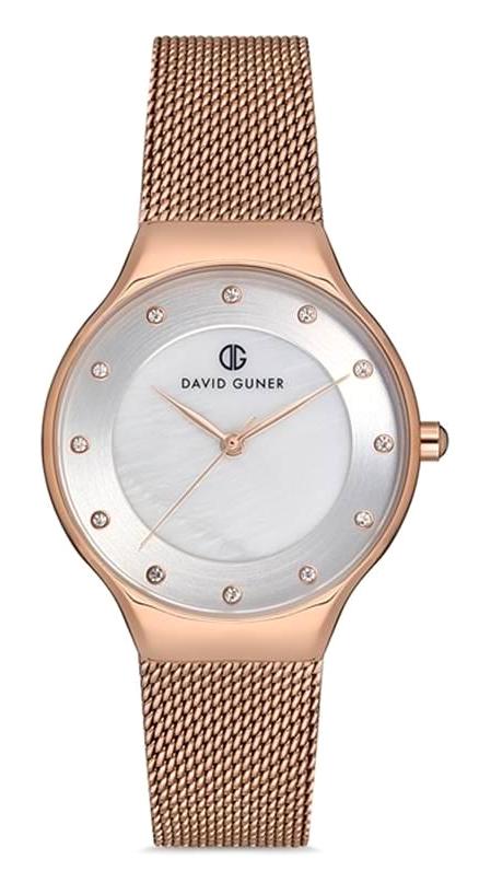 David Guner DG-8142LC-C1 Takvimli 35 mm Rose Gold Çelik Kordon Analog Kol Saati