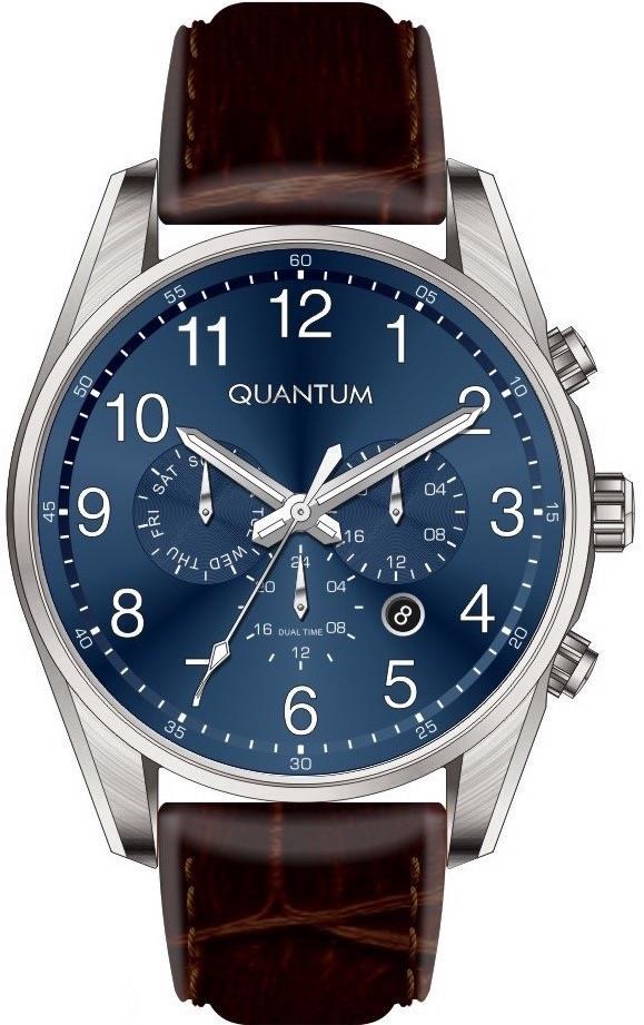 Quantum ADG978.392 Takvimli 45 mm Gri Deri Kordon Analog Erkek Kol Saati