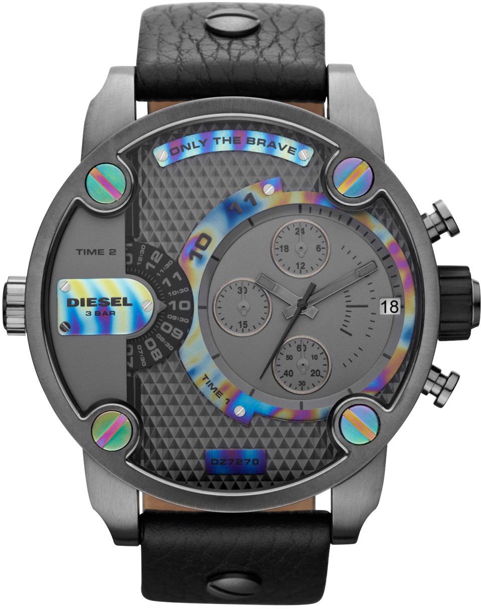Diesel DZ7270 Takvimli 42 mm Gri Deri Kordon Analog Kol Saati