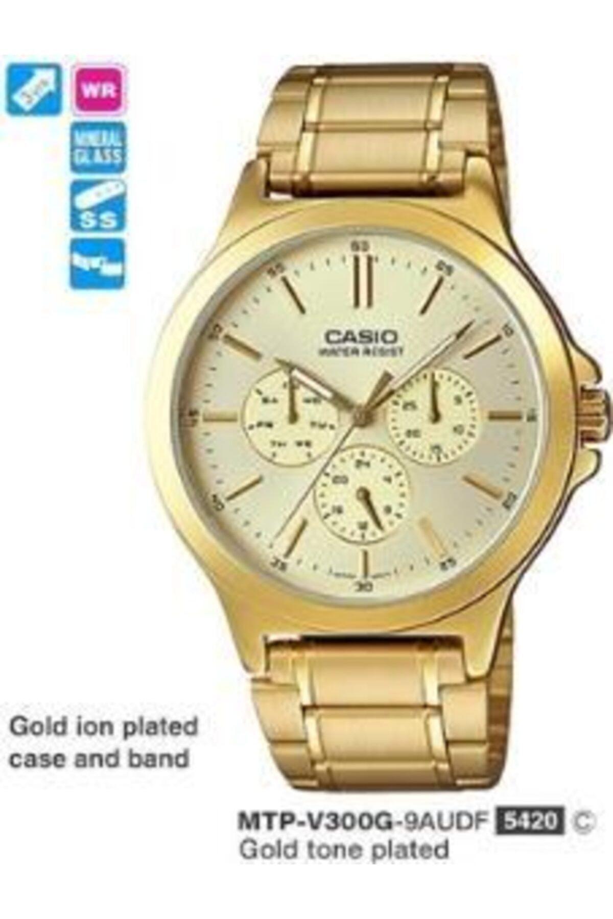 Casio MTP-V300G-7A Takvimli 42 mm Altın Çelik Kordon Analog Kol Saati