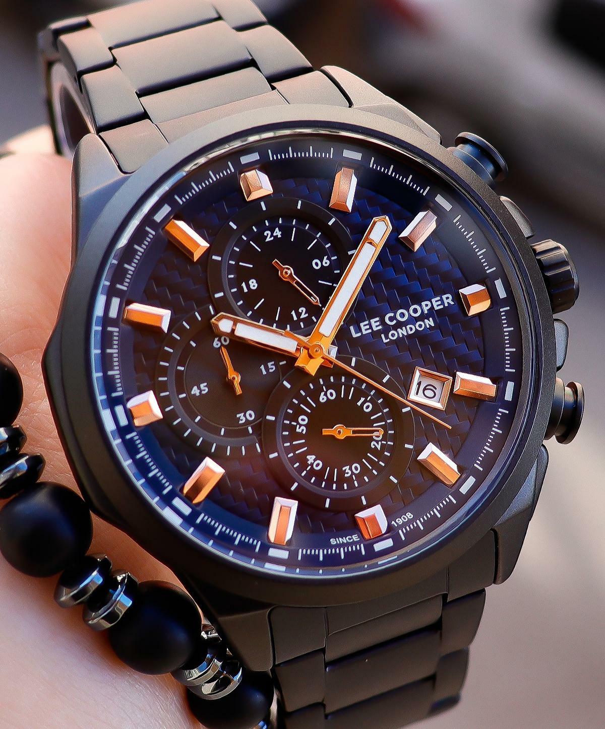 Lee Cooper LKS7254.690 Takvimli Siyah Çelik Kordon Analog Erkek Kol Saati