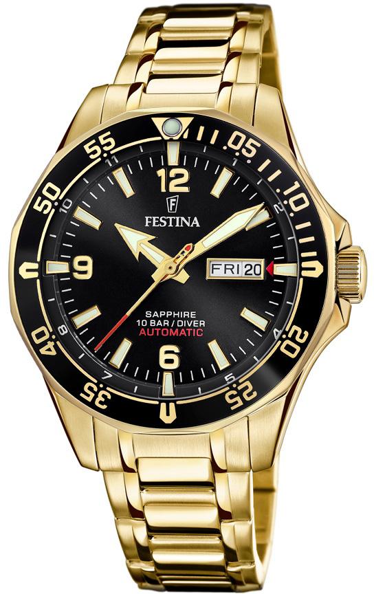 Festina F20479-4 Takvimli 42 mm Altın Çelik Kordon Analog Kol Saati
