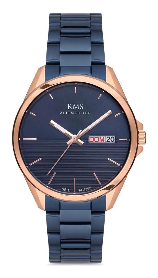 Romanson GR.1.AG1306.15 Takvimli 42 mm Lacivert Çelik Kordon Analog Erkek Kol Saati