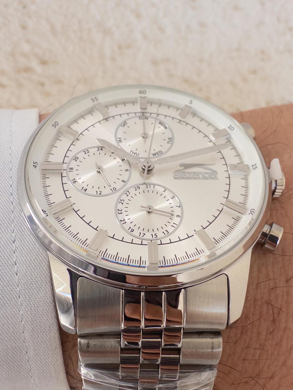 Slazenger SLR.LMG.2036.2.05 Takvimli 44 mm Çelik Kordon Analog Erkek Kol Saati