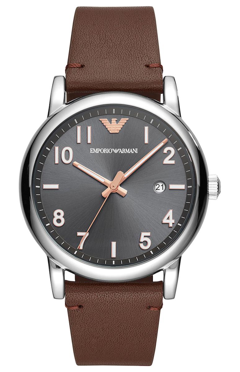 Emporio Armani AR11175 Takvimli 42 mm Kahverengi Deri Kordon Analog Kol Saati