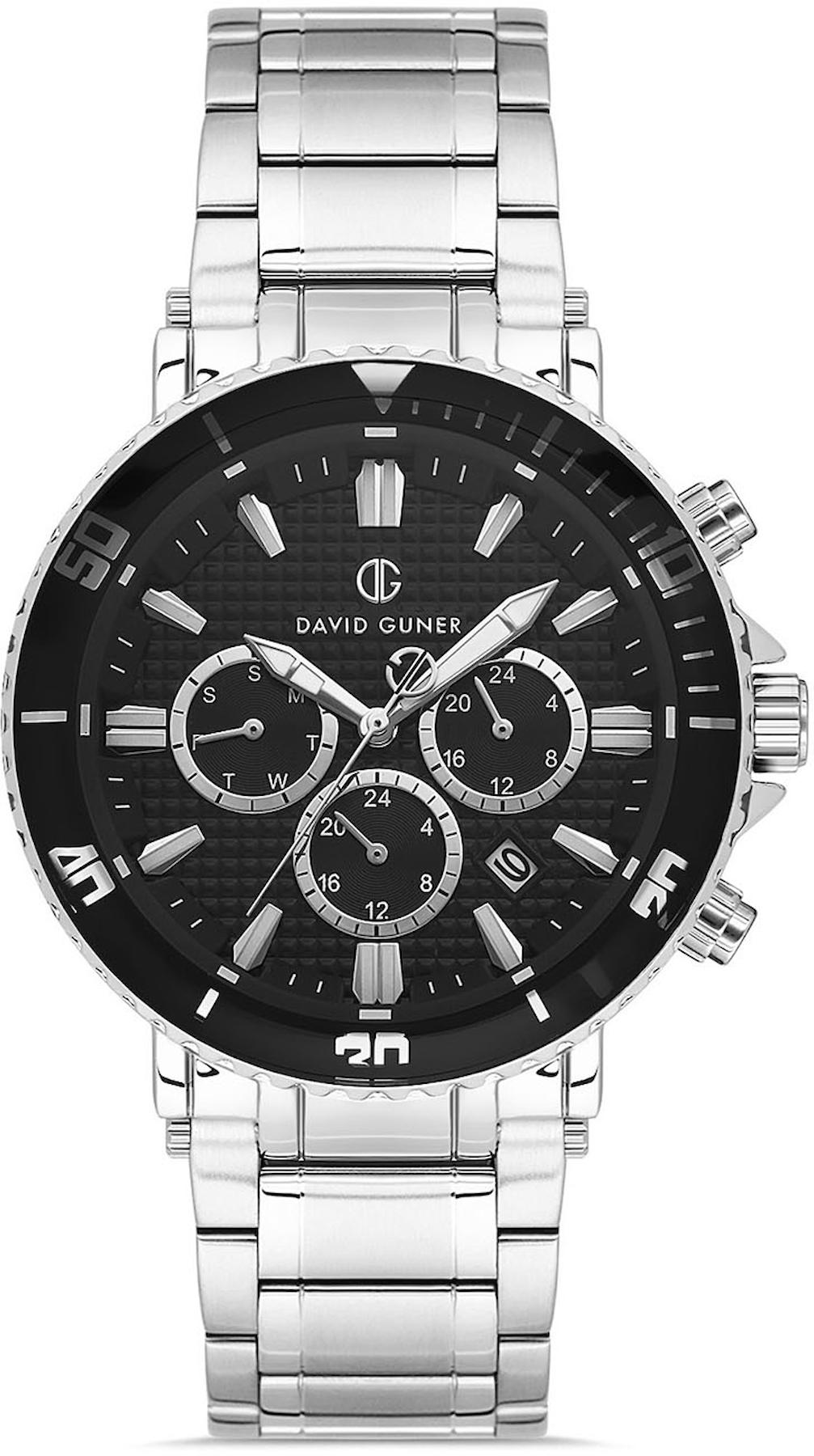 David Guner DG-8424GA-A2 Takvimli 42 mm Çelik Kordon Analog Kol Saati