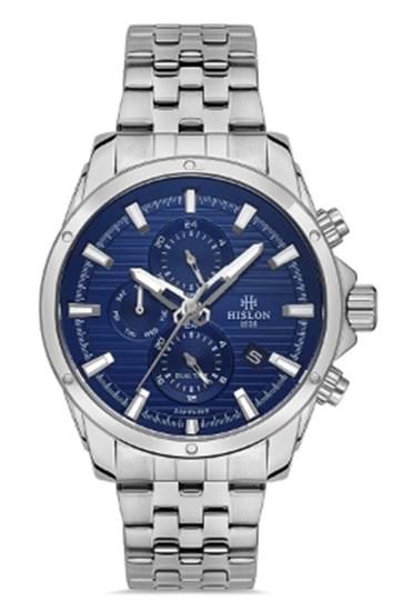 Hislon DT132S-11SS Pusulalı Takvimli 44 mm Çelik Kordon Analog Kol Saati