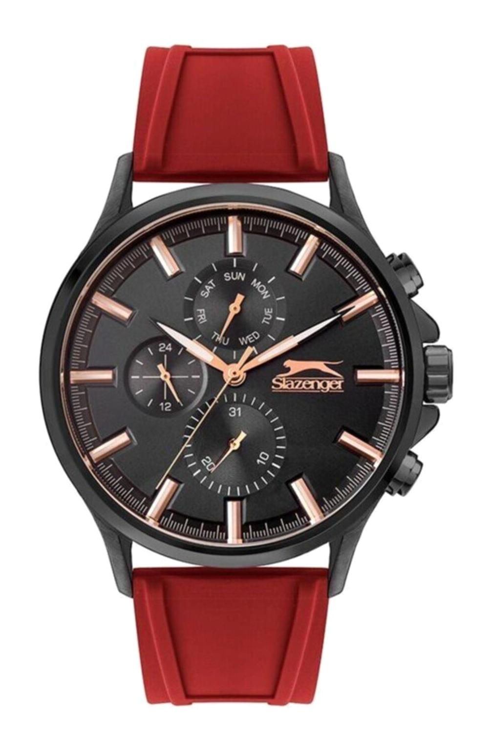 Slazenger SL.09.1805.2.01 Takvimli 45 mm Kırmızı Çelik Kordon Analog Erkek Kol Saati