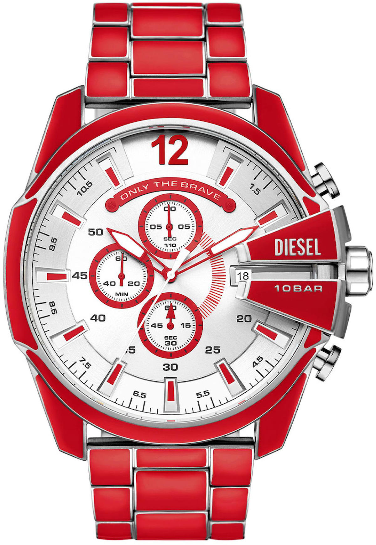 Diesel DZ4638 Takvimli 42 mm Kırmızı Çelik Kordon Analog Erkek Kol Saati
