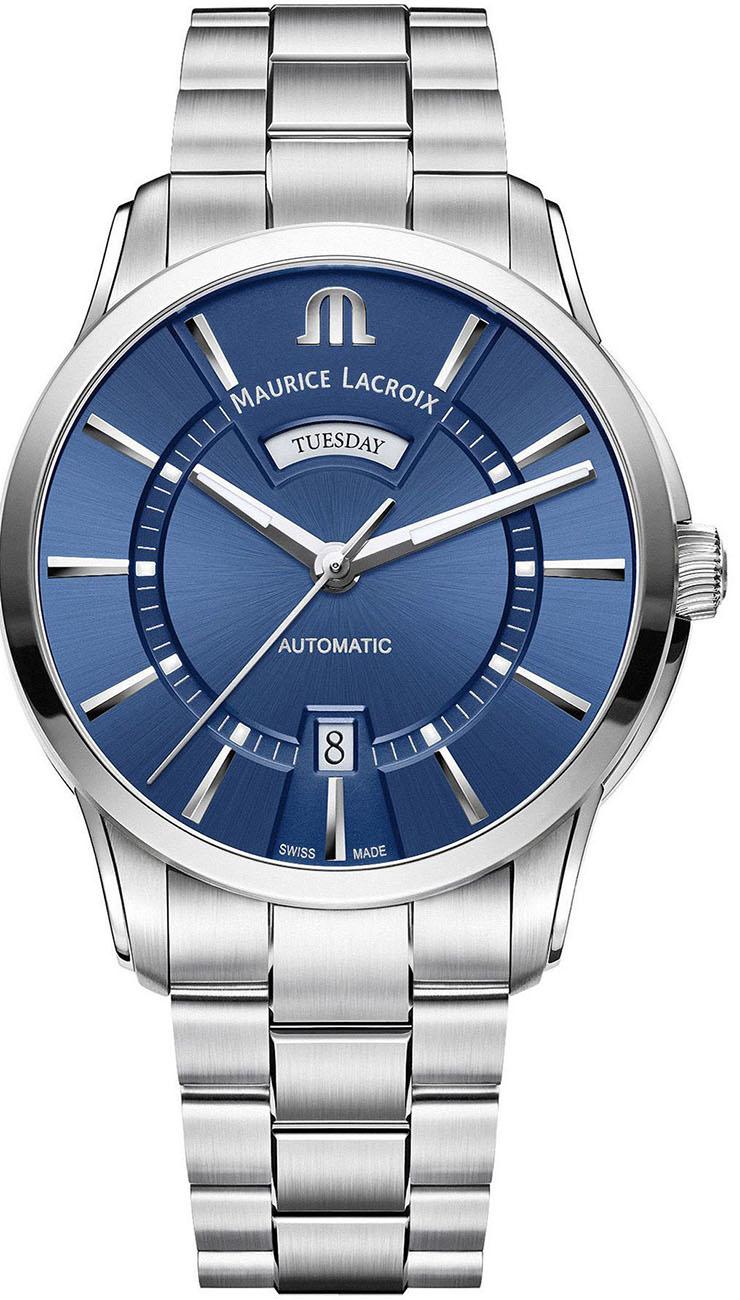 Maurice Lacroix PT6358-SS002-430-1 Takvimli 44 mm Çelik Kordon Analog Kol Saati