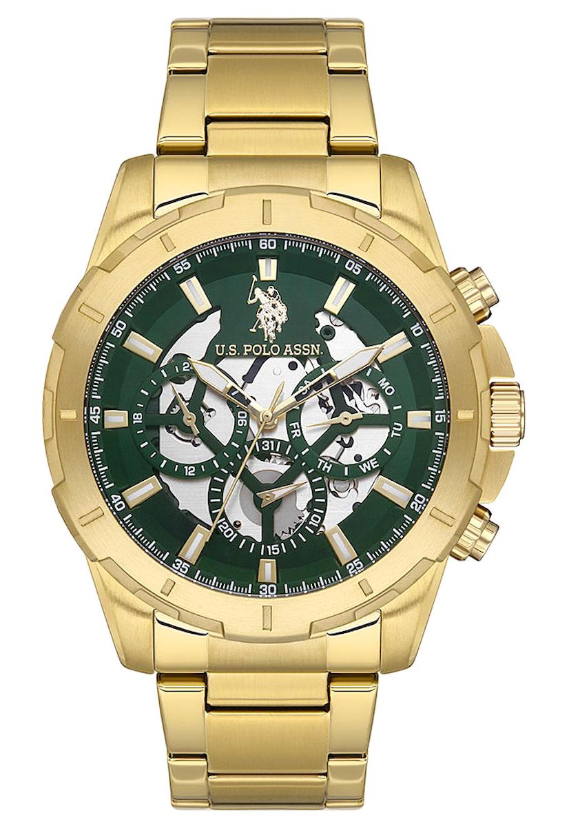 U.S. Polo Assn USPA1057-05 Takvimli 47 mm Altın Çelik Kordon Analog Erkek Kol Saati