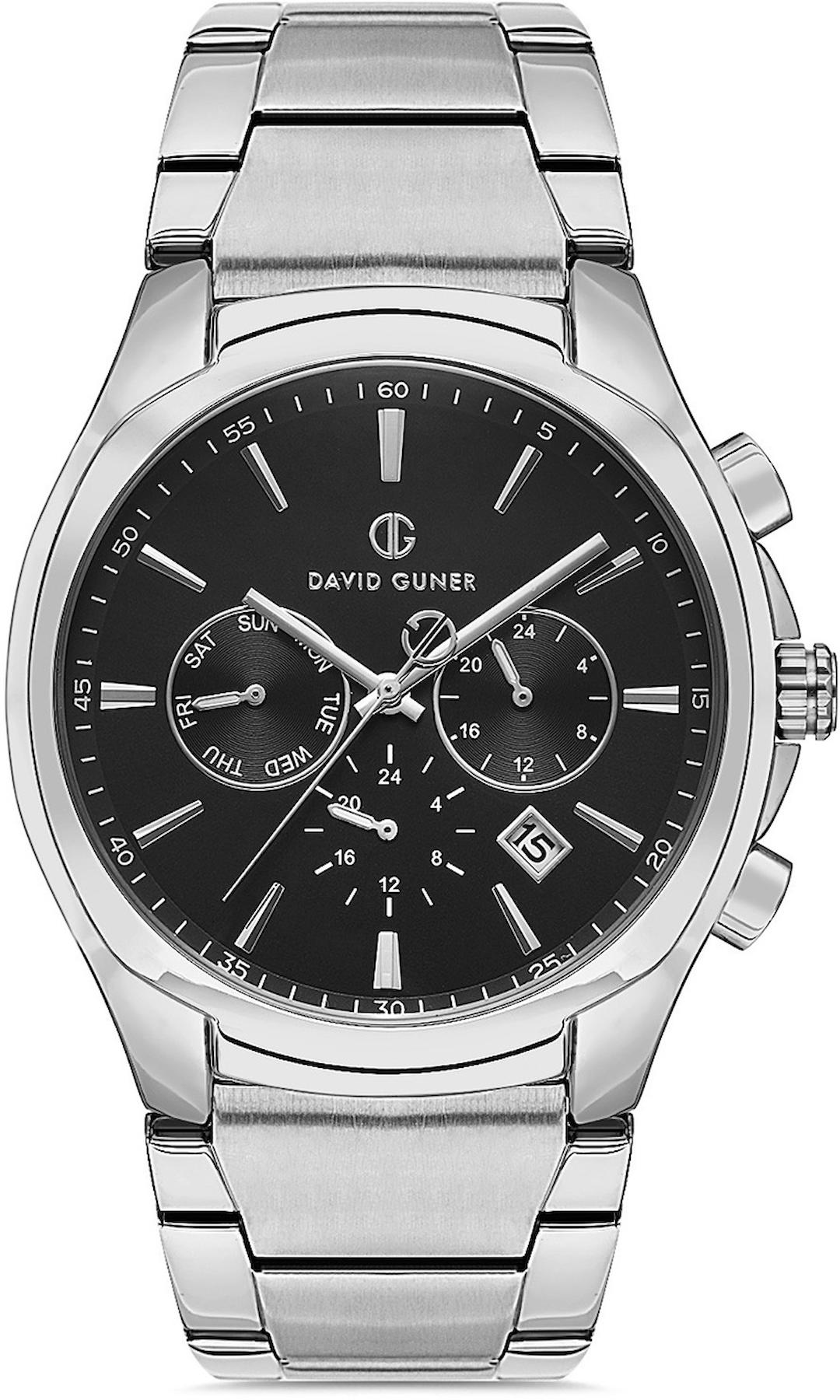 David Guner DG-8395GA-A2 Takvimli 42 mm Çelik Kordon Analog Kol Saati