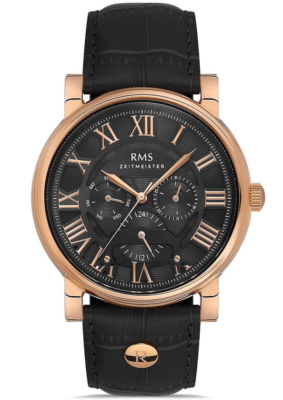 Romanson RMS.1.AG1044.02 Takvimli Siyah Deri Kordon Analog Erkek Kol Saati