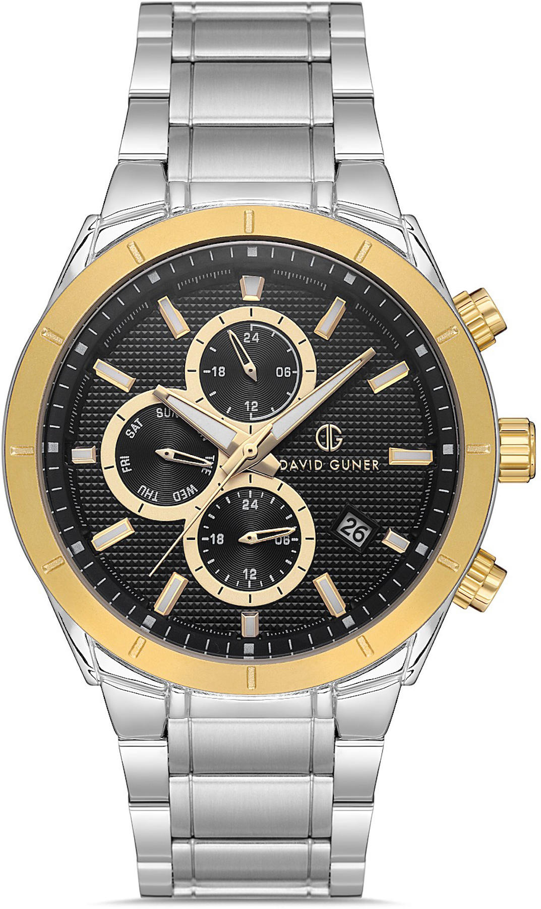David Guner DG-8645GA-D2 Takvimli 42 mm Metal Kordon Analog Kol Saati