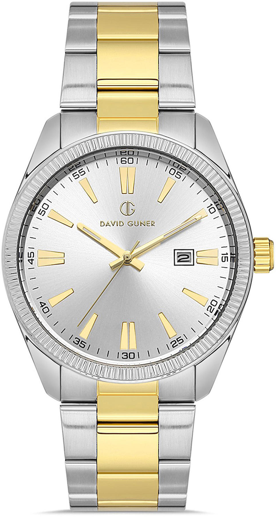 David Guner DG-8480GA-D1 Takvimli 42 mm Çelik Kordon Analog Kol Saati