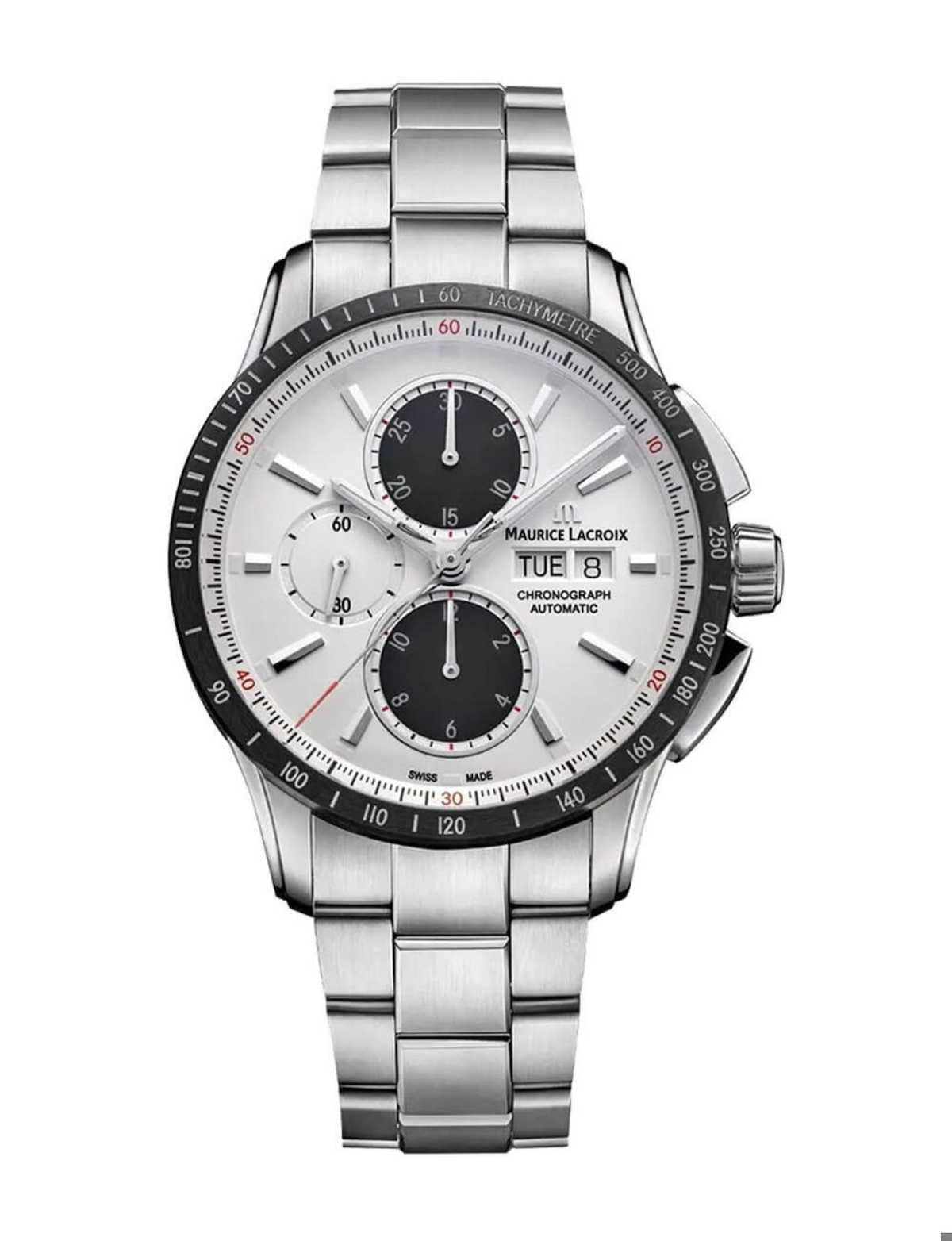 Maurice Lacroix ML-PT6038SSL22130-1 Takvimli 43 mm Çelik Kordon Analog Kol Saati