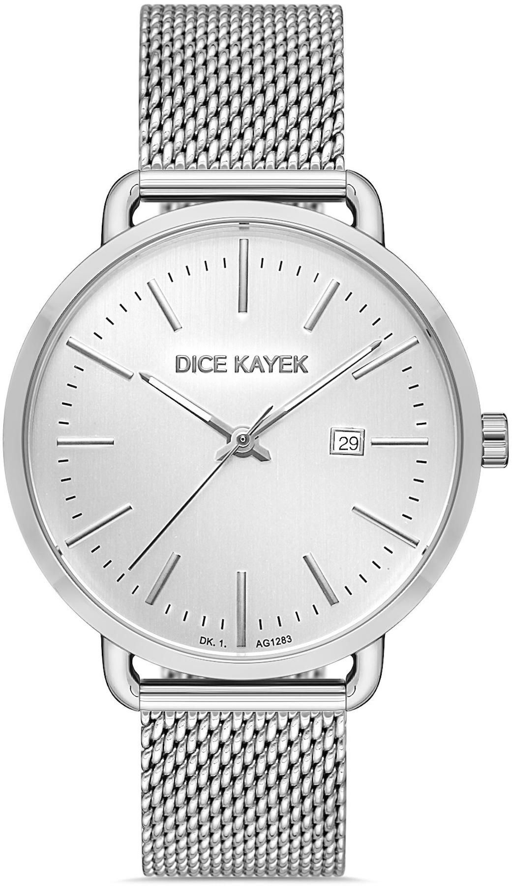 Dice Kayek DK.1.AG1283.01 Takvimli 43 mm Çelik Kordon Analog Kol Saati