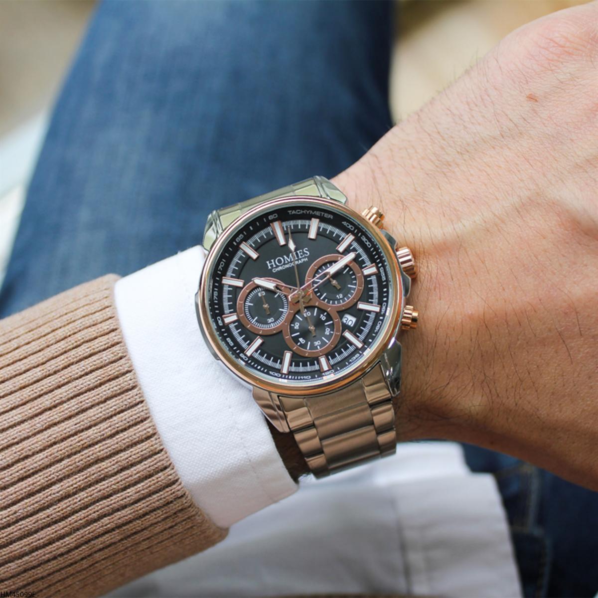 Homies HM45099E 45 mm Metal Kordon Analog Erkek Kol Saati
