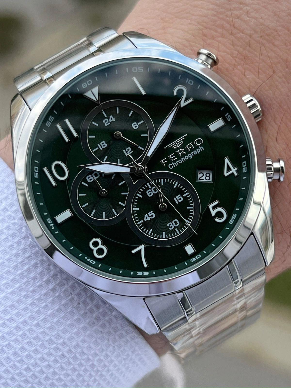 Ferro EFM31454-A6 Su Geçirmez Takvimli 44 mm Çelik Kordon Analog Erkek Kol Saati