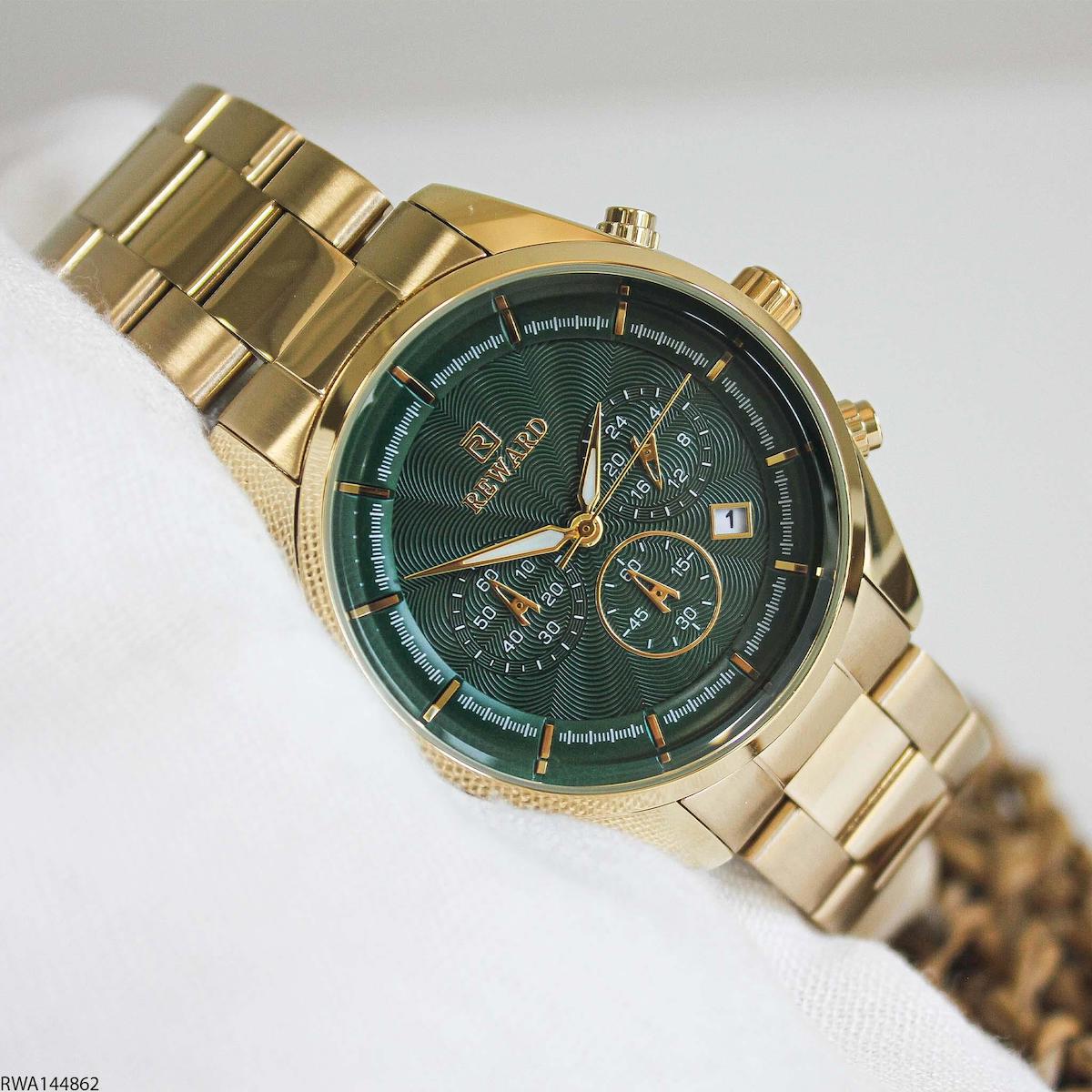 Reward RWA144862 Takvimli 43 mm Altın Çelik Kordon Analog Erkek Kol Saati