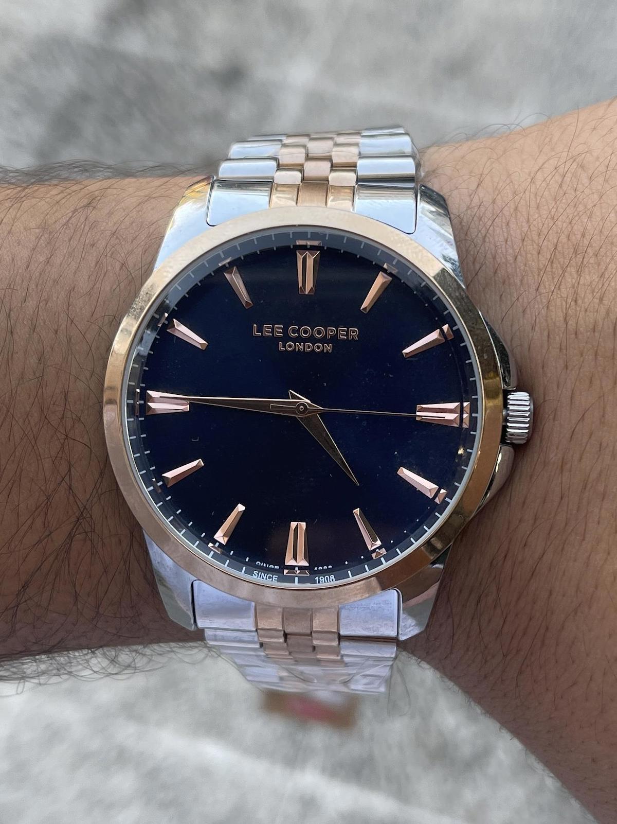 Lee Cooper LCR.LMG.07443.590 41-45 mm Gri-Rose Gold Çelik Kordon Analog Erkek Kol Saati