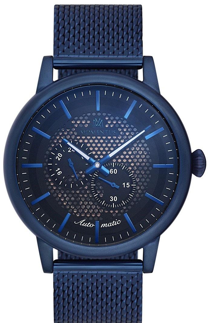 Momentus TM289M-04SM Takvimli 44 mm Lacivert Çelik Kordon Analog Kol Saati