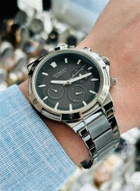Homies HM22244S01-3 Pusulalı Takvimli 43 mm Çelik Kordon Analog Erkek Kol Saati
