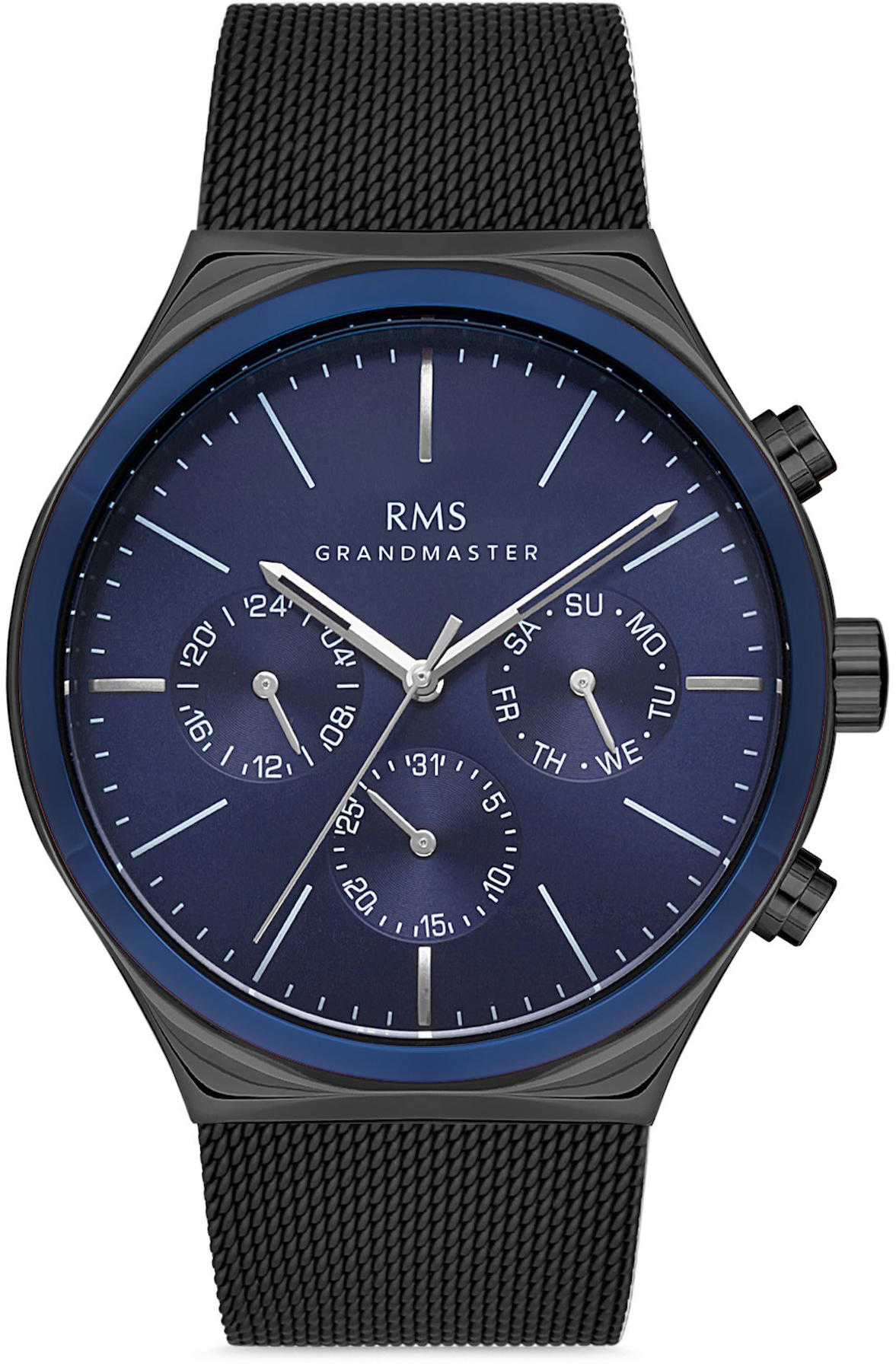 Romanson GR.1.AG1337.06 Takvimli 43 mm Siyah Hasır Kordon Analog Kol Saati