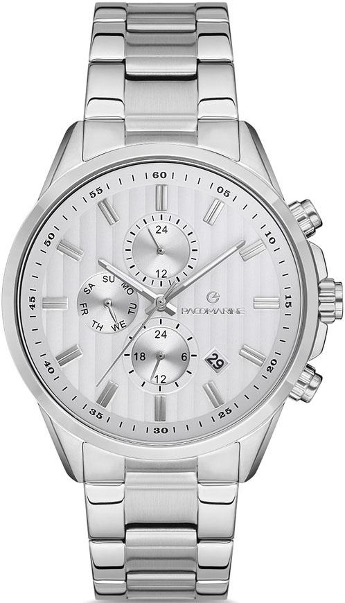Pacomarine PM.51204.01 Takvimli 42 mm Çelik Kordon Analog Kol Saati
