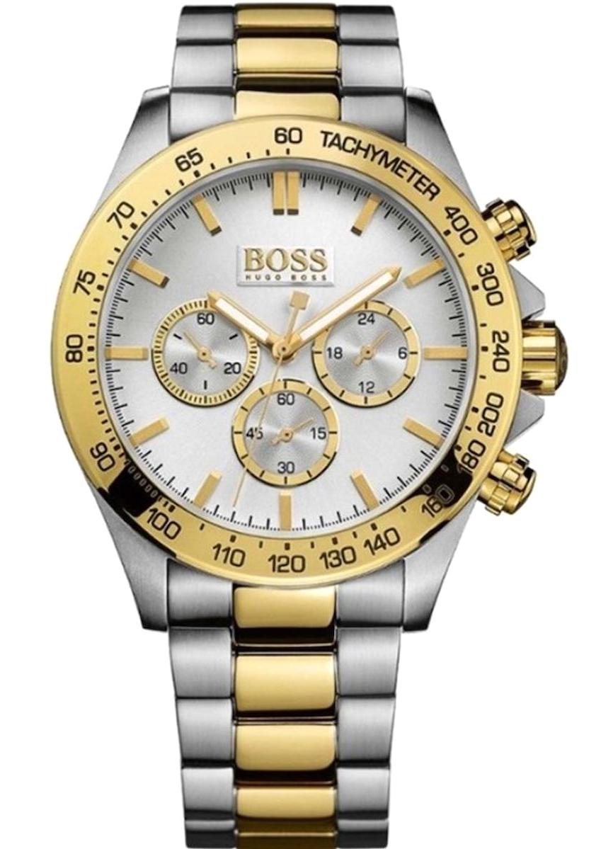 Hugo Boss HB1512960 Pusulalı Takvimli Altın-Çelik Kordon Analog Erkek Kol Saati