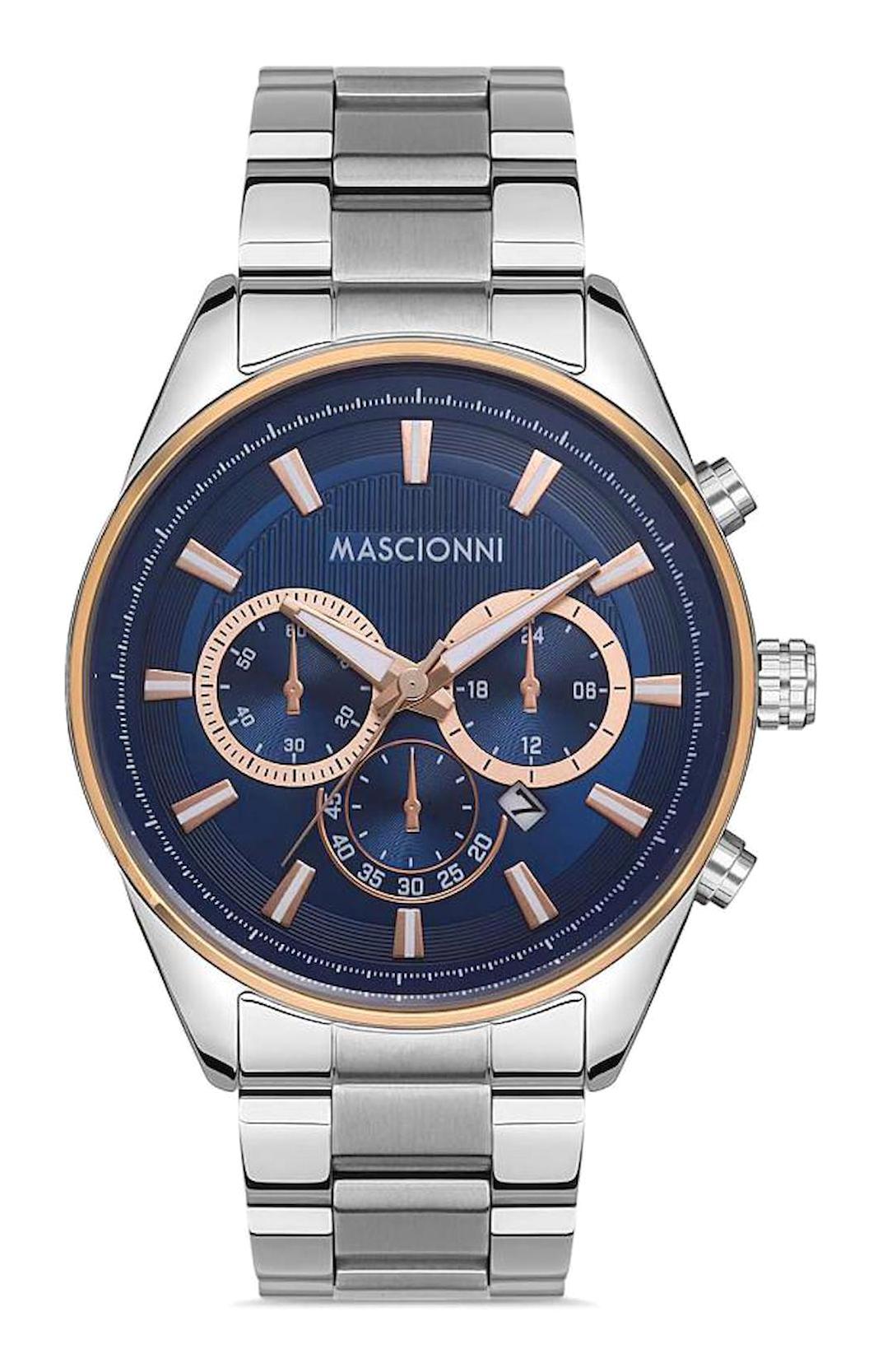 Mascionni M.1.2149.05 Takvimli 45 mm Metal Kordon Analog Erkek Kol Saati