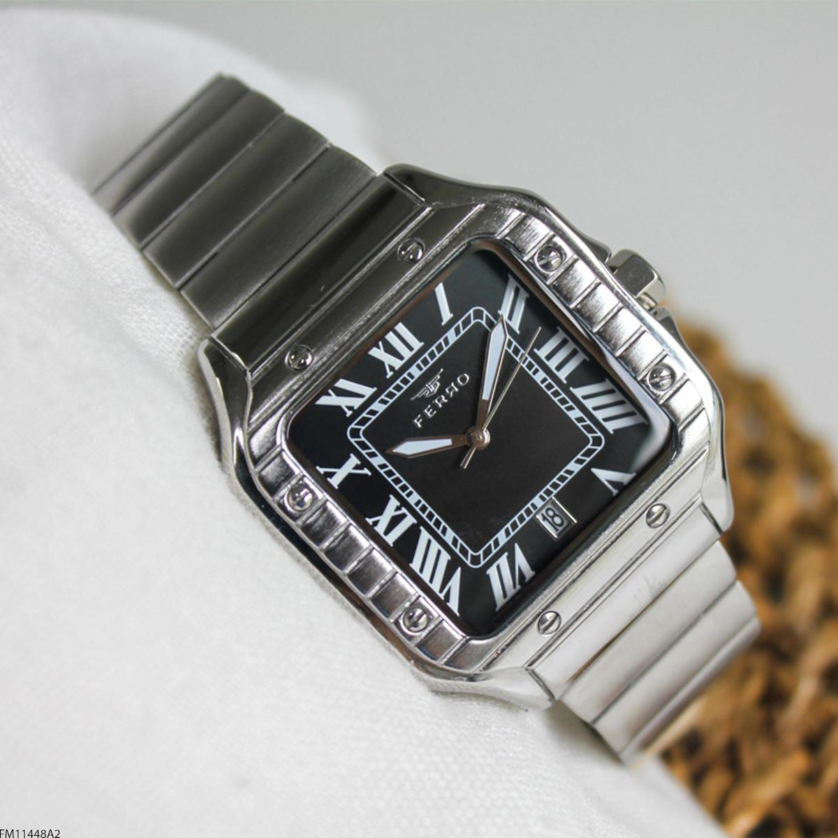Ferro FM11448A2 Takvimli 40 mm Çelik Kordon Analog Erkek Kol Saati