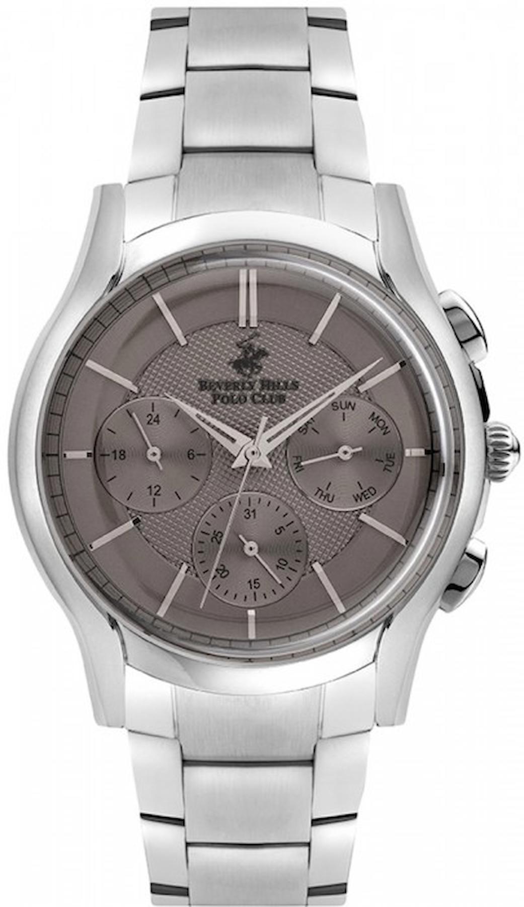 Beverly Hills Polo Club BP3012X360 Takvimli 43 mm Çelik Kordon Analog Kol Saati