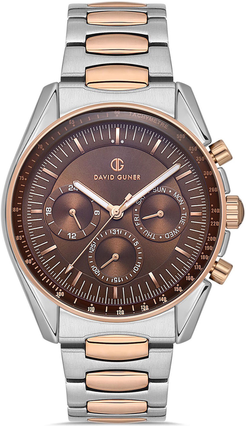 David Guner DG-8670GA-E6 Takvimli 42 mm Metal Kordon Analog Kol Saati