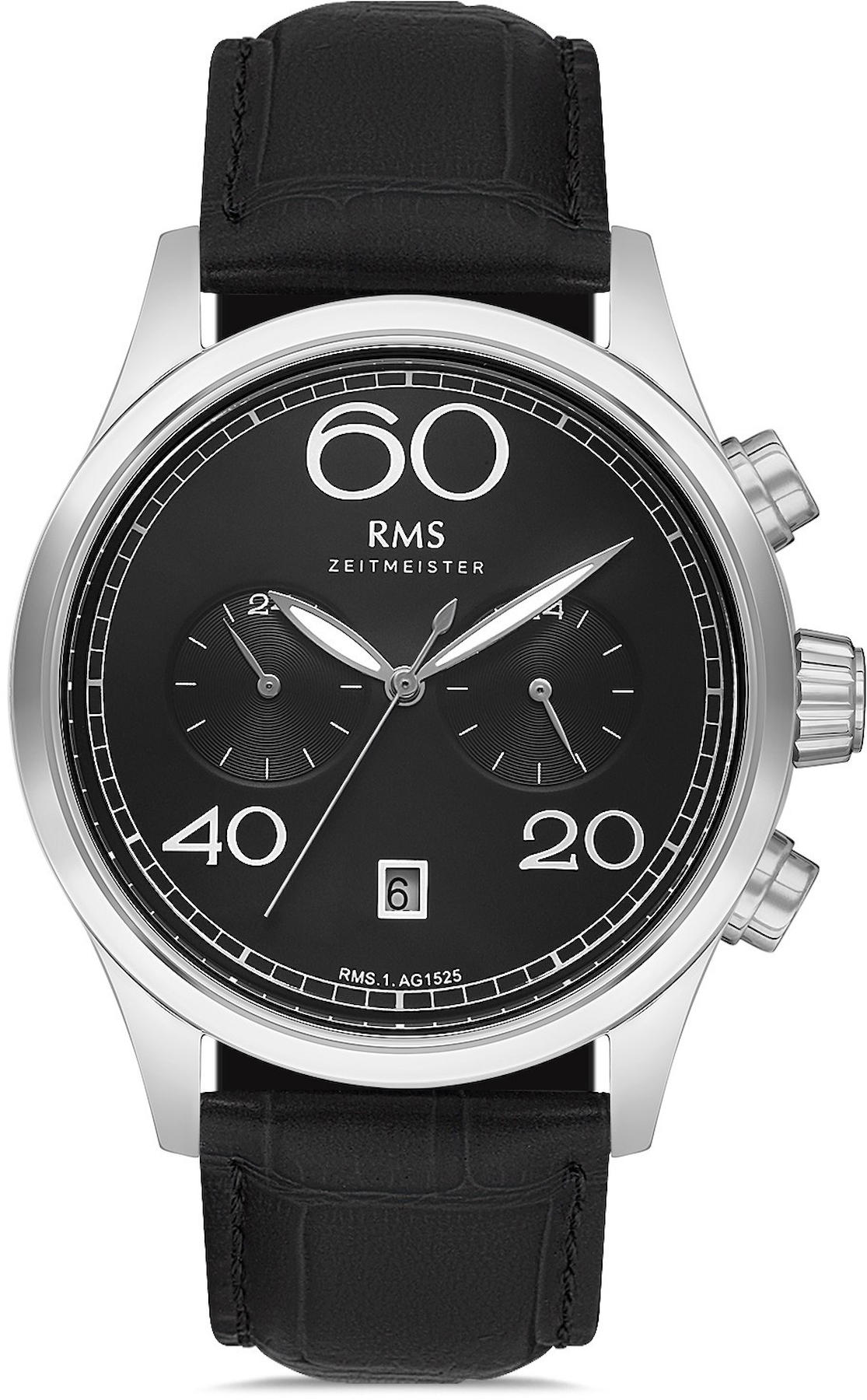 Romanson RMS.1.AG1525.02 Takvimli 45 mm Siyah Deri Kordon Analog Kol Saati